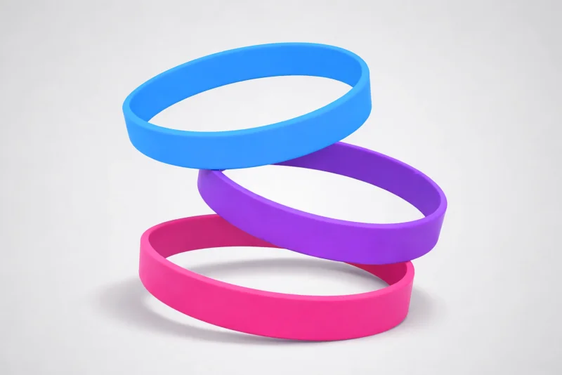 Silikonarmband i flera färger utan tryck.